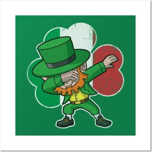 Irish Italian Dabbing Leprechaun St Patricks Day Posters and Art